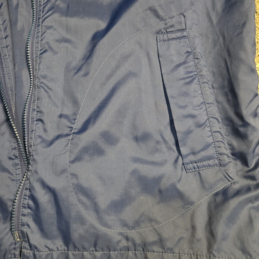Vintage Dunlop Windbreaker Jacket Men's Size L‎ Navy Blue Short Sleeve Zip Up... - Picture 10 of 16